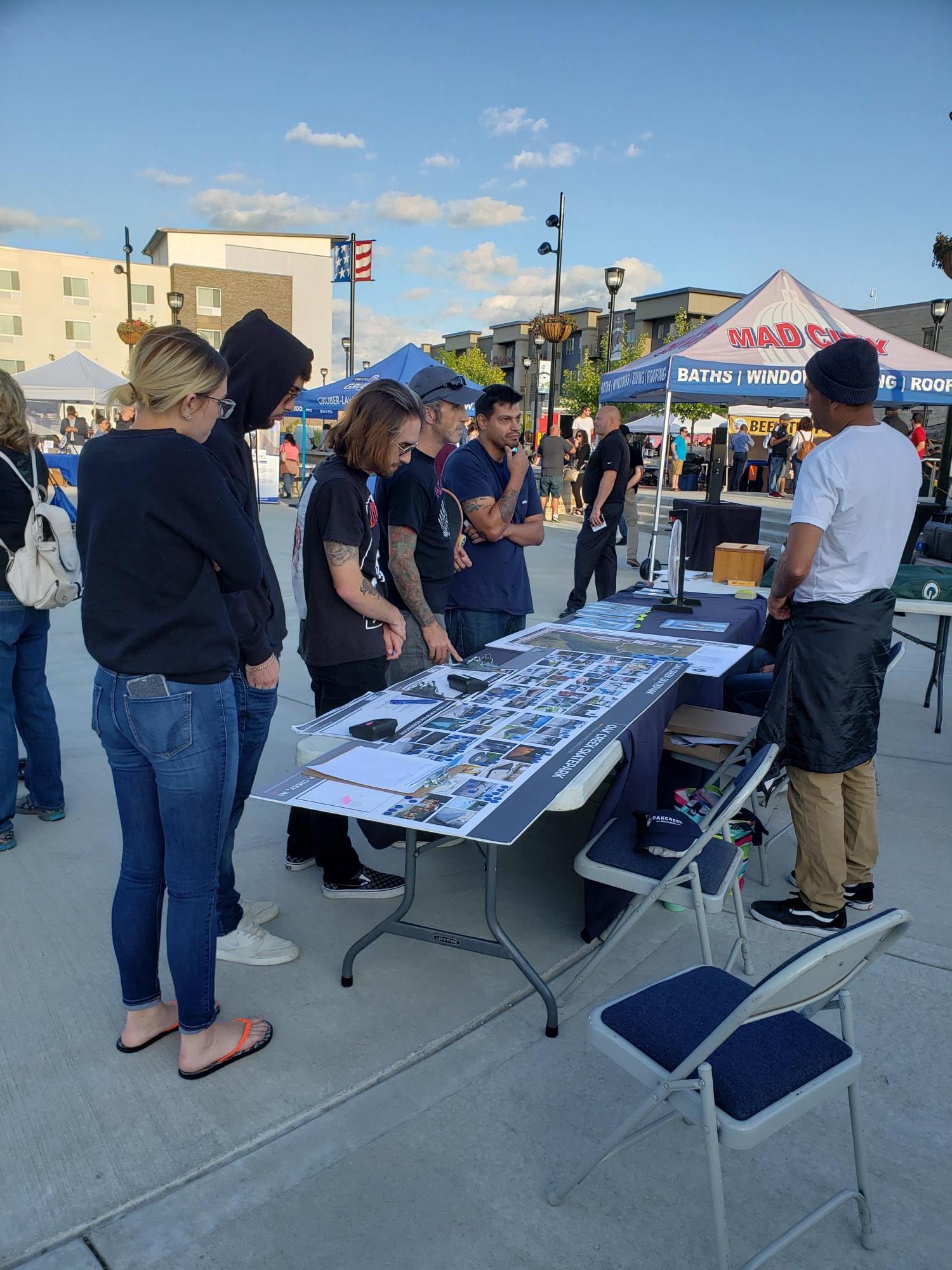 People participating in Skate Park Design Workshop at Drexel Town Square