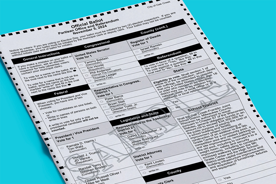 A cropped picture of a sample election ballot.